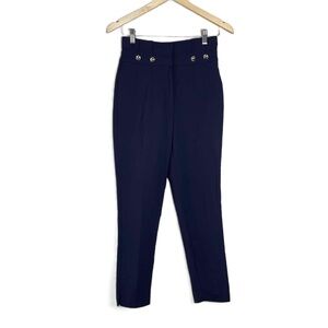 New York & Co. Women's Navy Military Highrise Ankle Ponte Pants Size 0‎